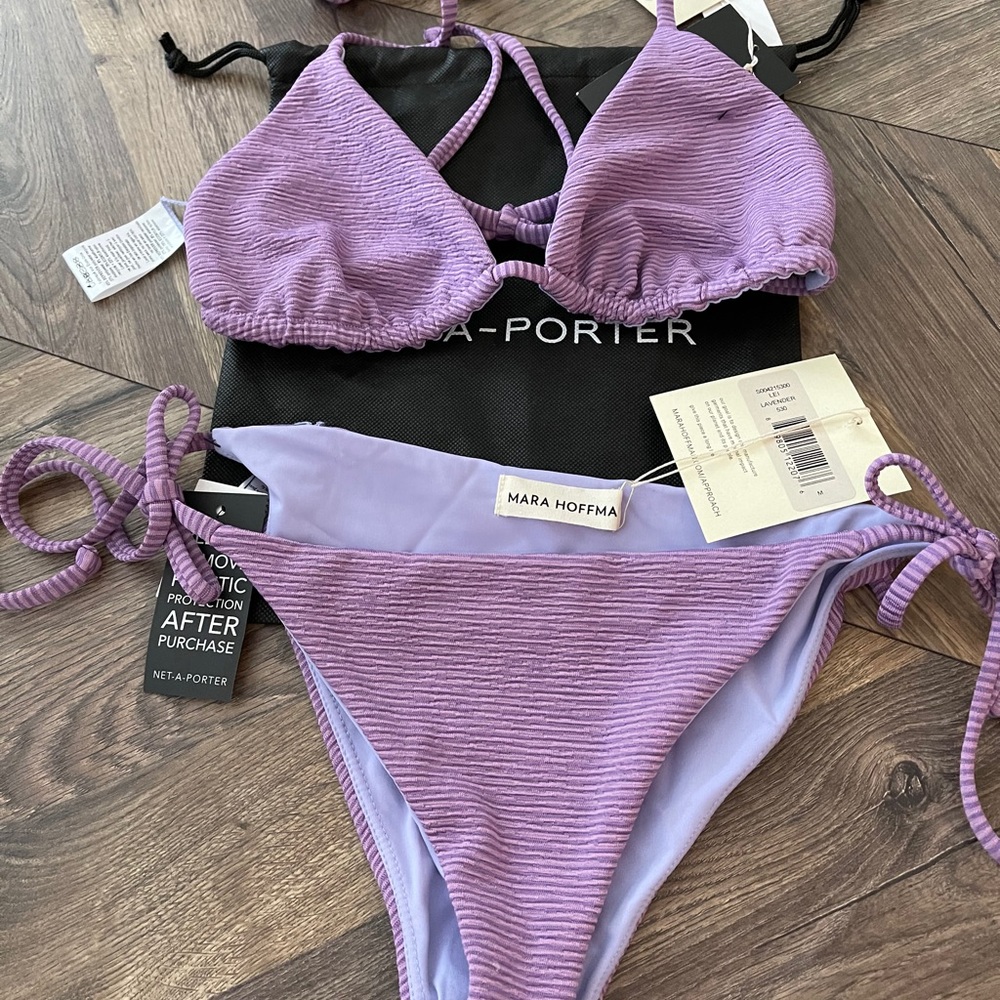 Mara Hoffman Bikini top Large, bottoms medium.
